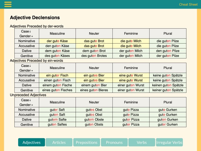 UMD German Grammar Guide screenshot 4 of 4