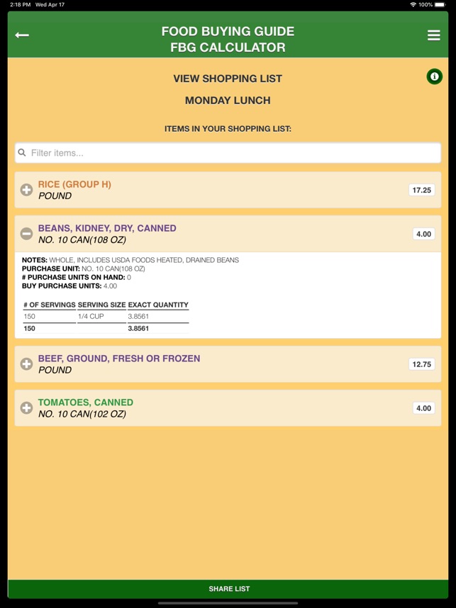 USDA FBG screenshot 8 of 32
