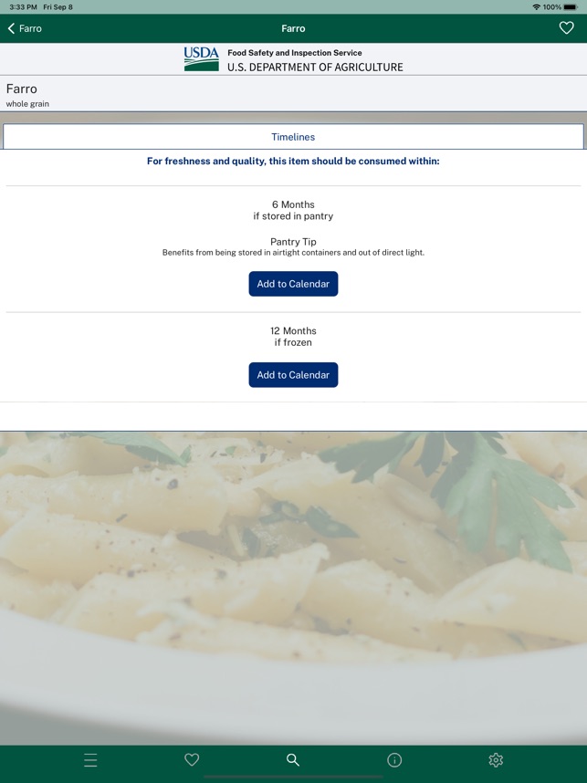 USDA FoodKeeper screenshot 3 of 35