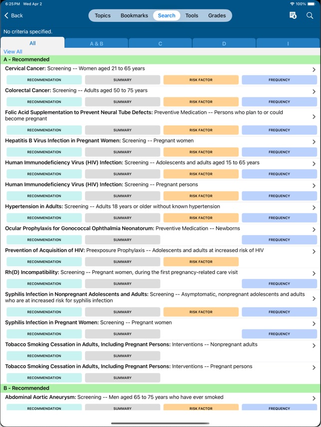 USPSTF Prevention TaskForce screenshot 2 of 15
