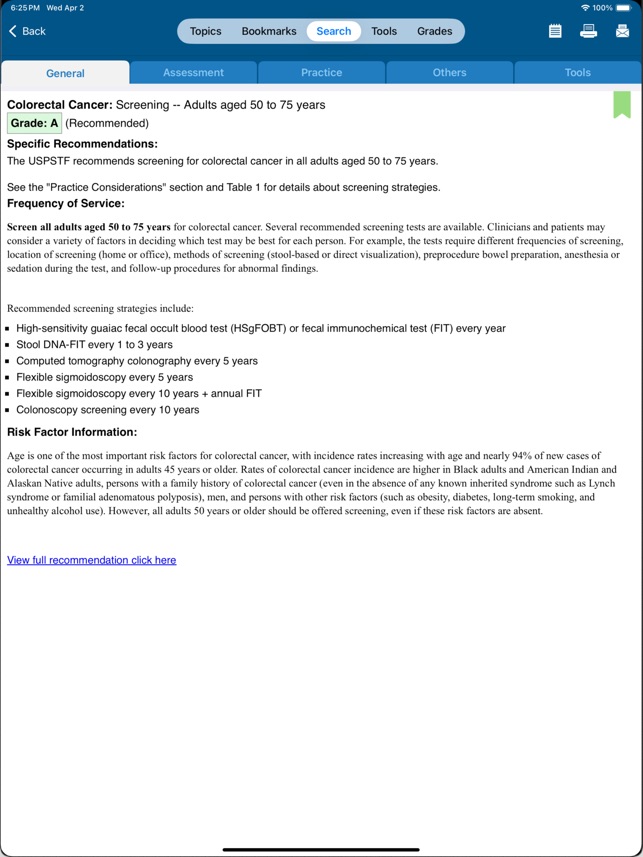 USPSTF Prevention TaskForce screenshot 3 of 15
