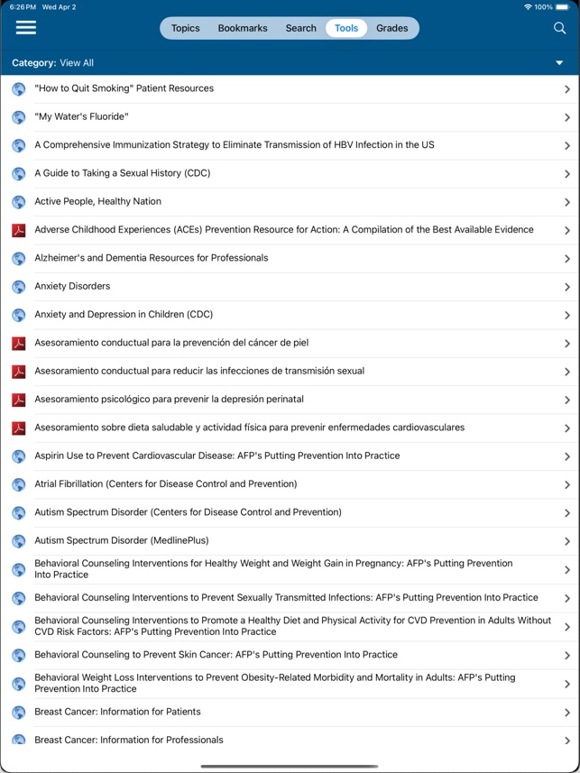 USPSTF Prevention TaskForce screenshot 5 of 15