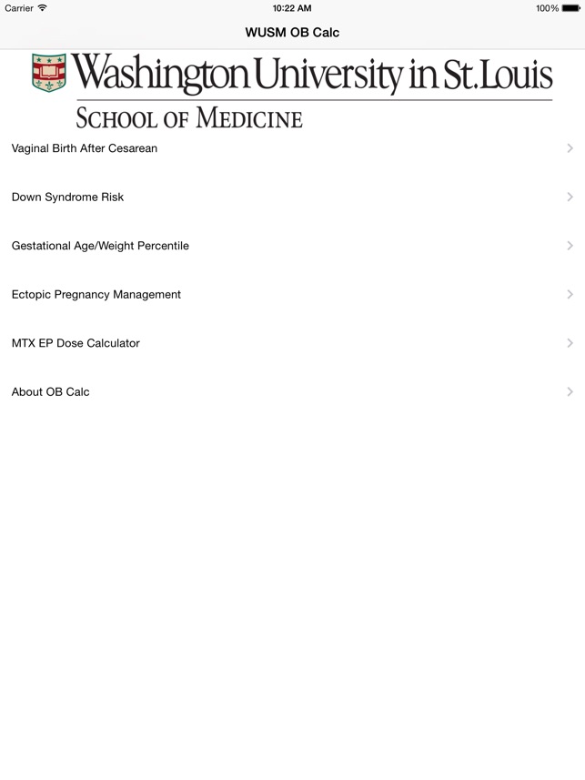 WUSM OB Calc screenshot 1 of 10
