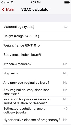 WUSM OB Calc screenshot 7 of 10