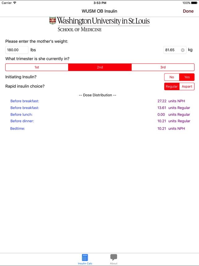 WUSM OB Insulin screenshot 2 of 6